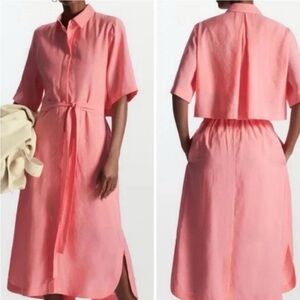 COS Pink Midi Shirt Dress size 2